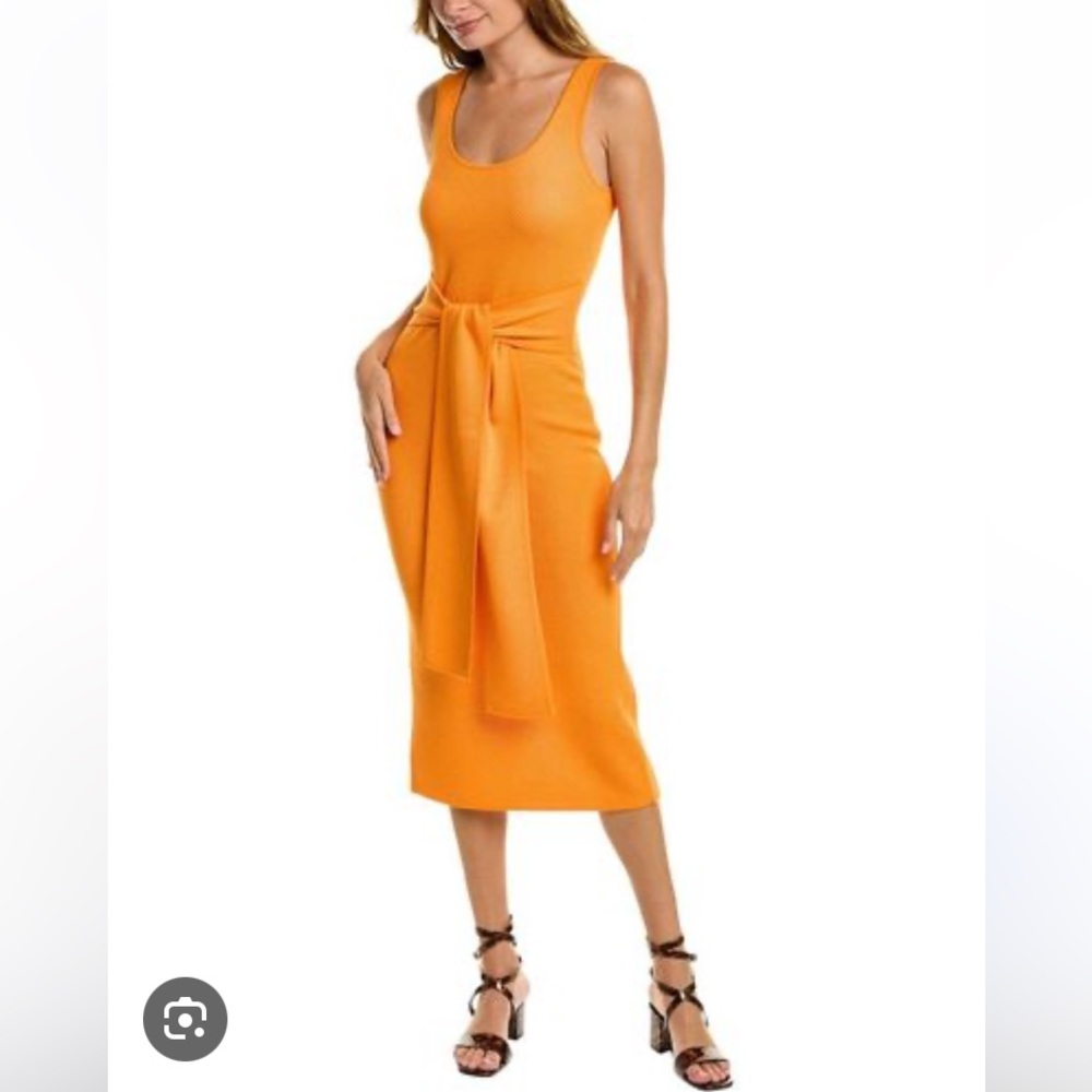 TOCCIN, L(12) Lucy Midi Sweater Knit Sheath Dress, Sleeveless, Orange, $325, nwt